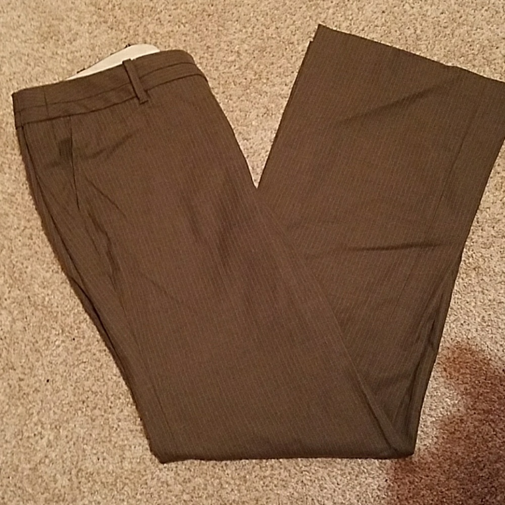 Grey pin stripe pants.  Marisa fit.  Ann Taylor.